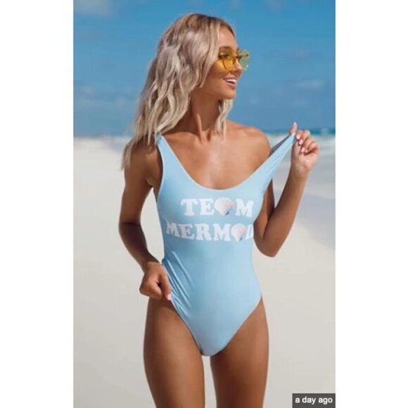 💕SHOW ME YOUR MUMU💕 Team Mermaid One Piece Suit - Picture 1 of 9